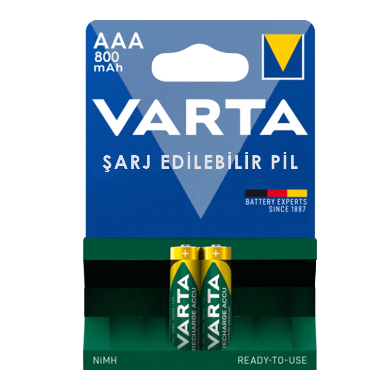 Varta Nı-mh 1.2 Volt - 800 Mah Hr03 Aaa Şarjlı 2li İnce Kalem Pil