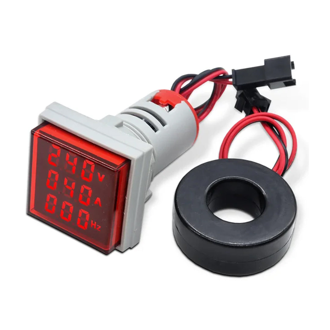 VOLTAMPERMETRE 50-500V 0-100A AC KARE KIRMIZI