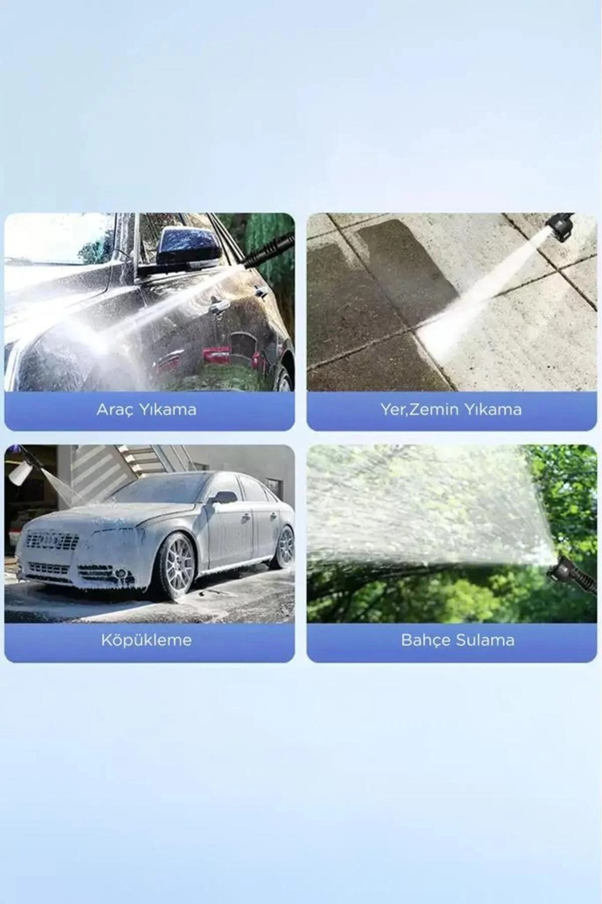 Akülü Şarjlı Yüksek Basınçlı Oto Araba Bahçe Yıkama,temizleme Su Sı