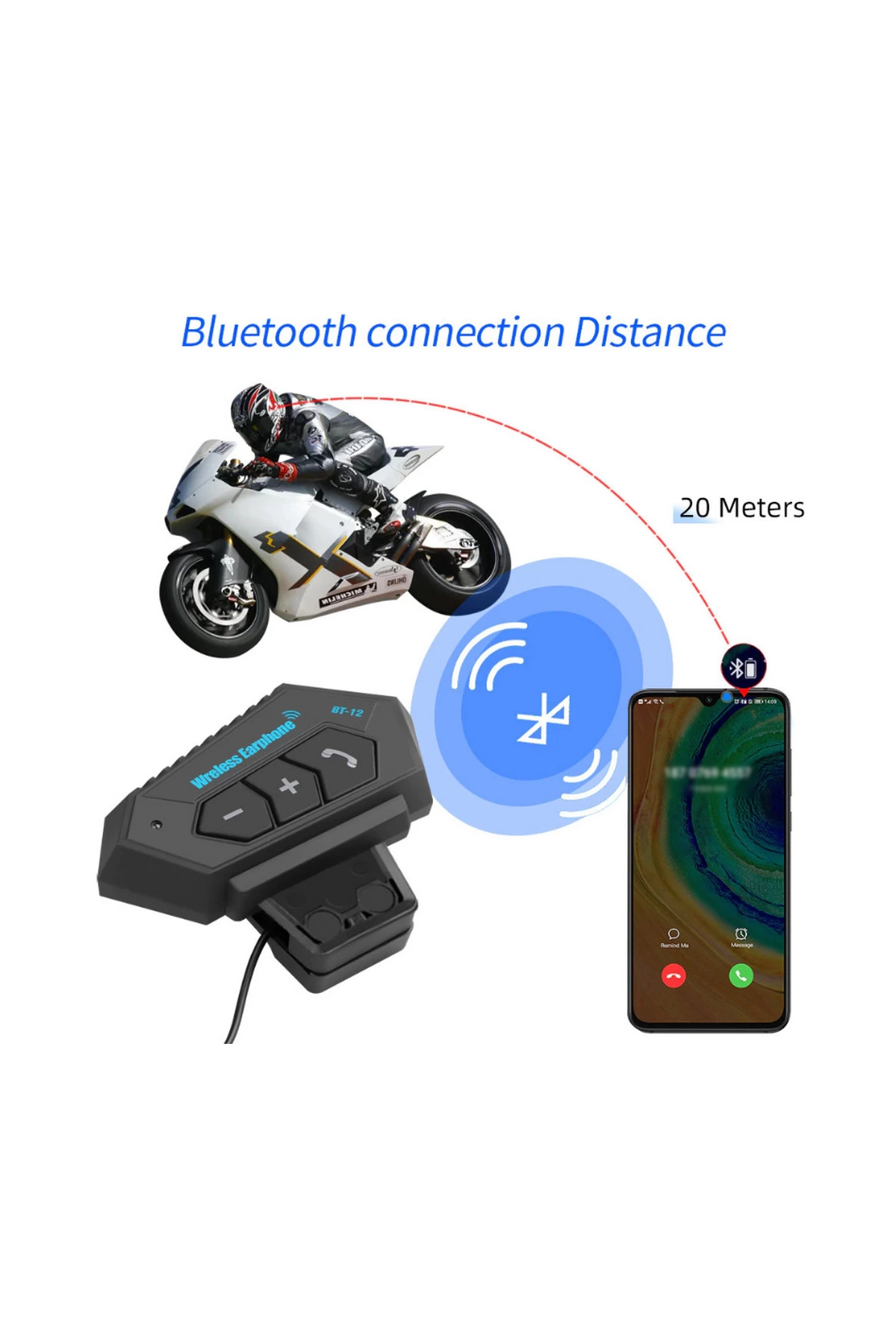 Bt12 Kask Kulaklık Bluetooth Motosiklet Kulaklık Interkom Motorsiklet Kulaklık