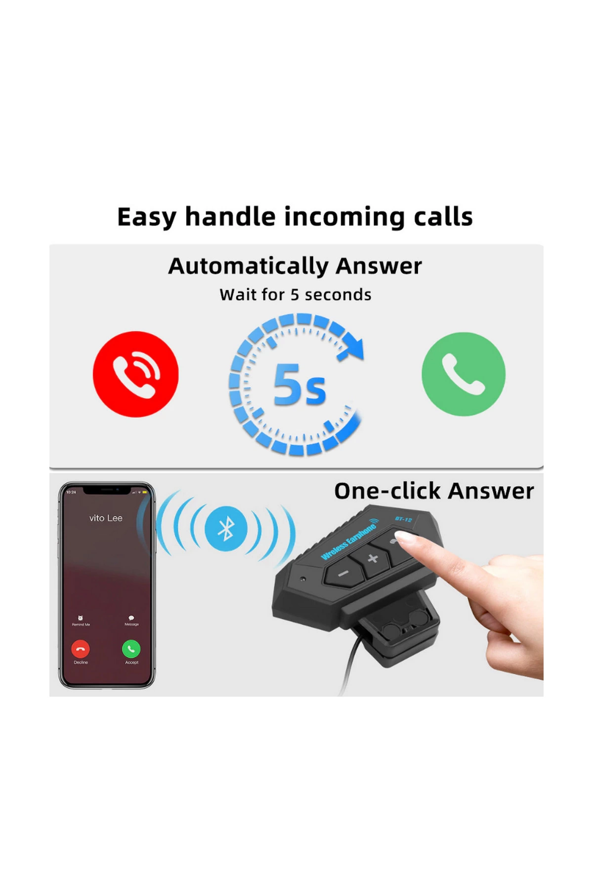Bt12 Kask Kulaklık Bluetooth Motosiklet Kulaklık Interkom Motorsiklet Kulaklık