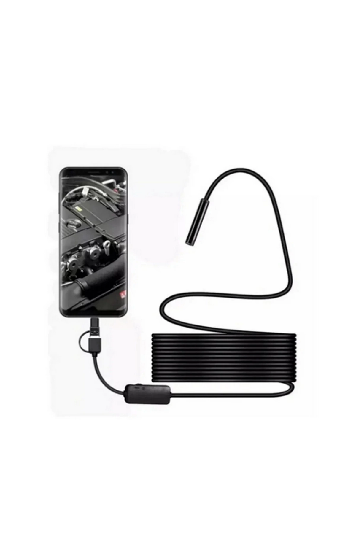 Endoskop Yılan Video Kamera Led’li 5 Metre 7 Mm Sert Kablo Yüksek Kaliteli Stereo