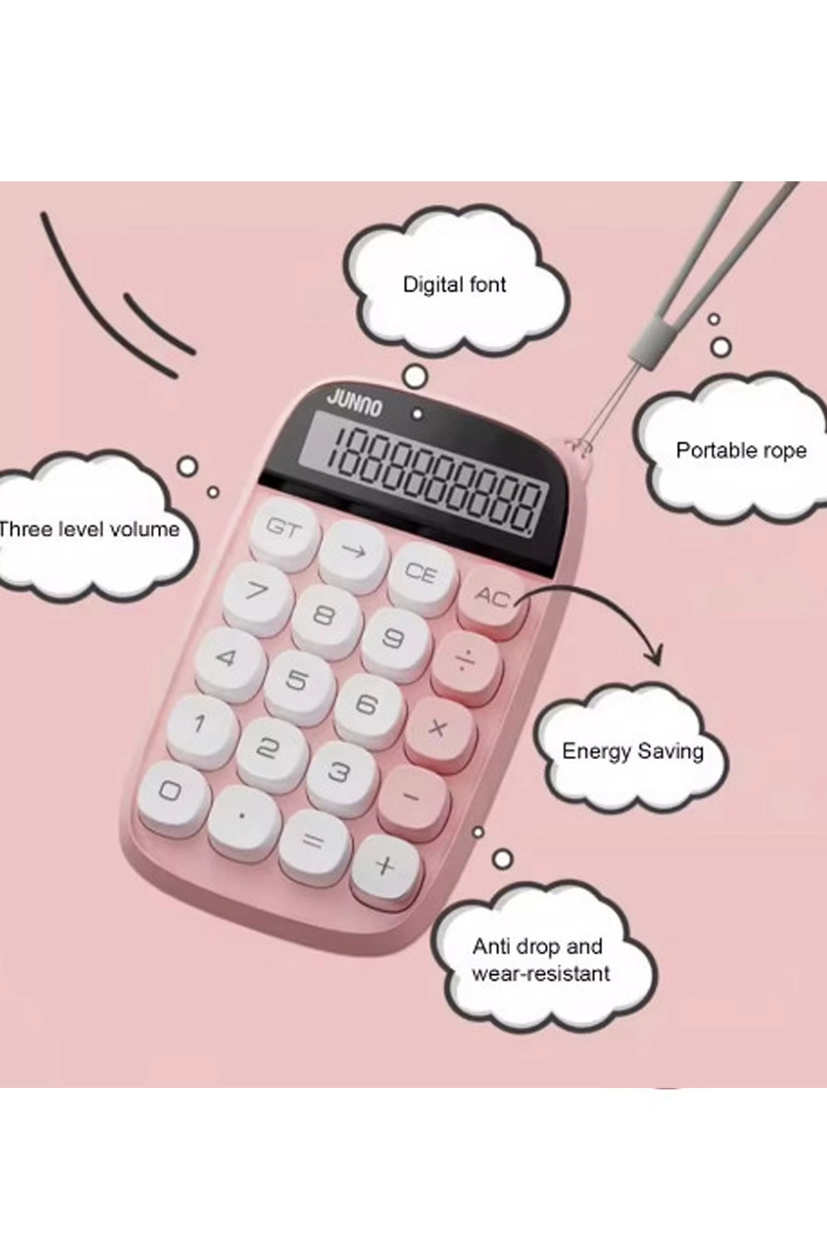 Sevimli Kare Tuşlu 10 Haneli Ldc Ekran Hesap Makinası Sarı