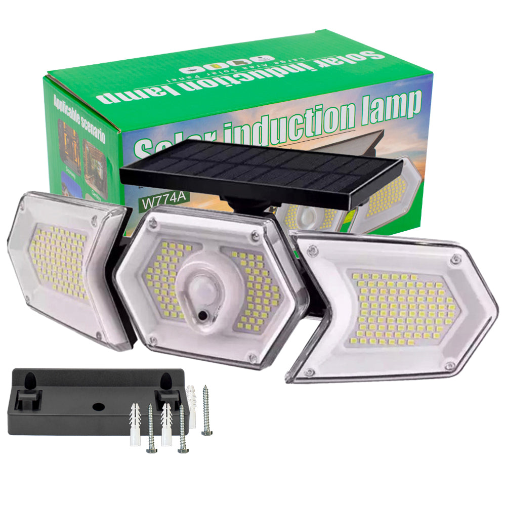 W774A SENSÖRLÜ SOLAR GÜNEŞ ENERJİLI 254 SMD LEDLİ 3 MODLU BEYAZ INDUKSIYON LAMBASI (4620)