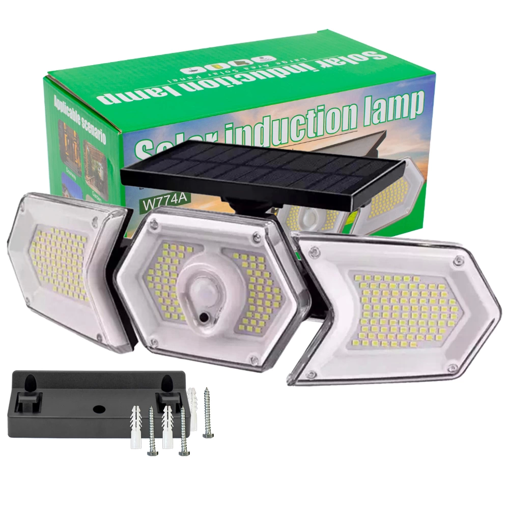 W774a Sensörlü Solar Güneş Enerjilı 254 Smd Ledli 3 Modlu Beyaz İnduksiyon Lambası