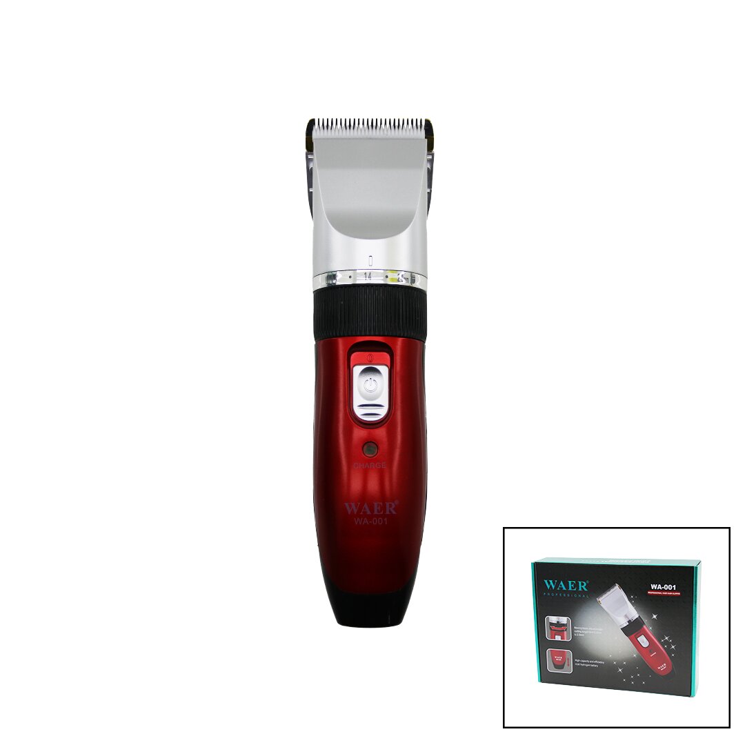 WAER WA-001 SAÇ SAKAL KESME TRAŞ MAKİNESİ ÇİFT BATARYAFİŞ ŞARJLIKESİM AYARLI BIÇAK=0.8--2.0MMR.KROM