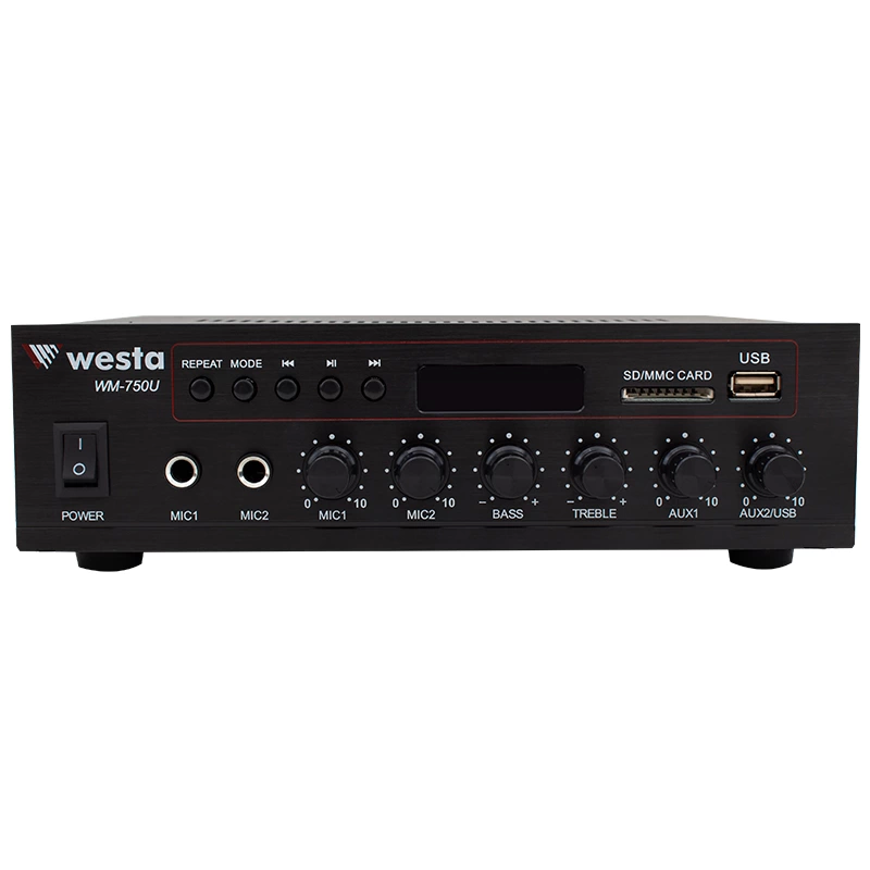 Westa Wm-750u 80w Mini 100v/70v/4-16 Ohm Usb/sd/bluetooth/ Uk-2 Mik Giriş Trafolu Anfi