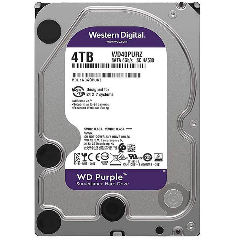 WESTERN DIGITAL PURPLE WD40PURZ/WD42PURZ 4 TB SATA 6GB/S 7/24 GÜVENLİK HARDDISK (4620)