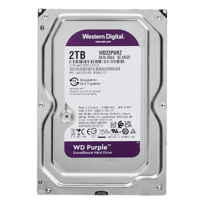 Western Dıgıtal Purple Wd22purz 2 Tb Sata 6gb/s 7/24 Güvenlık Harddısk