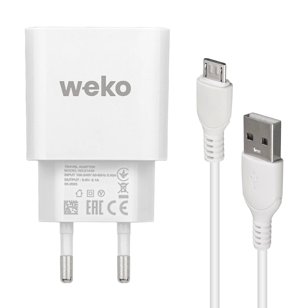 Wk-21436 M7 2.1 Amper Şarj Başlık Adaptörü + Mıcro Usb Kablo No:3