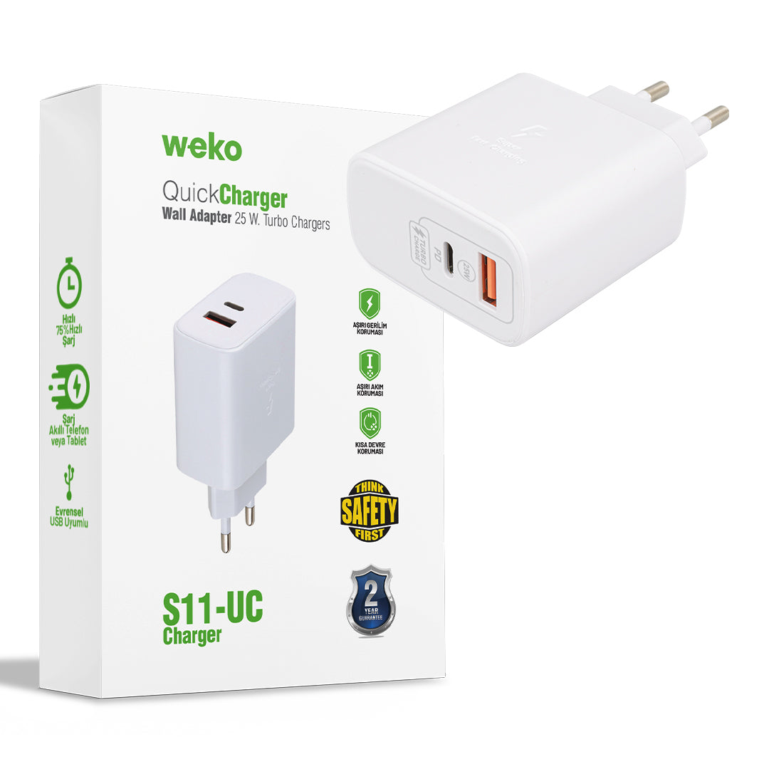 Wk-21446 S11-uc 25 Вт 3,0 А зарядное устройство Type-C + USB 