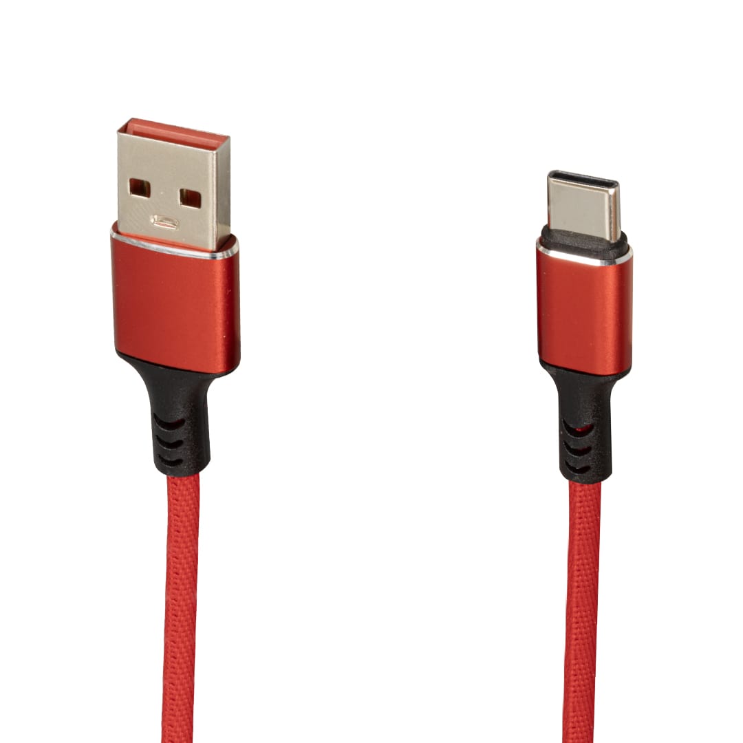 Wk-22024 USB-Type-C плетеный красный кабель для зарядки