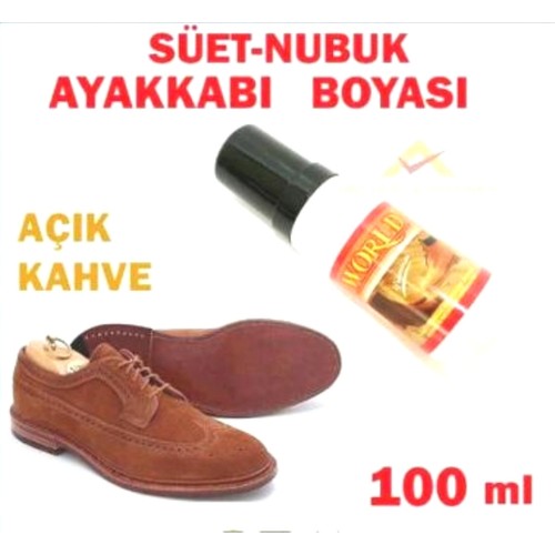 World Süet Nubuk Li̇ki̇t Açik Kahve Ayakkabi Boyasi 100ml