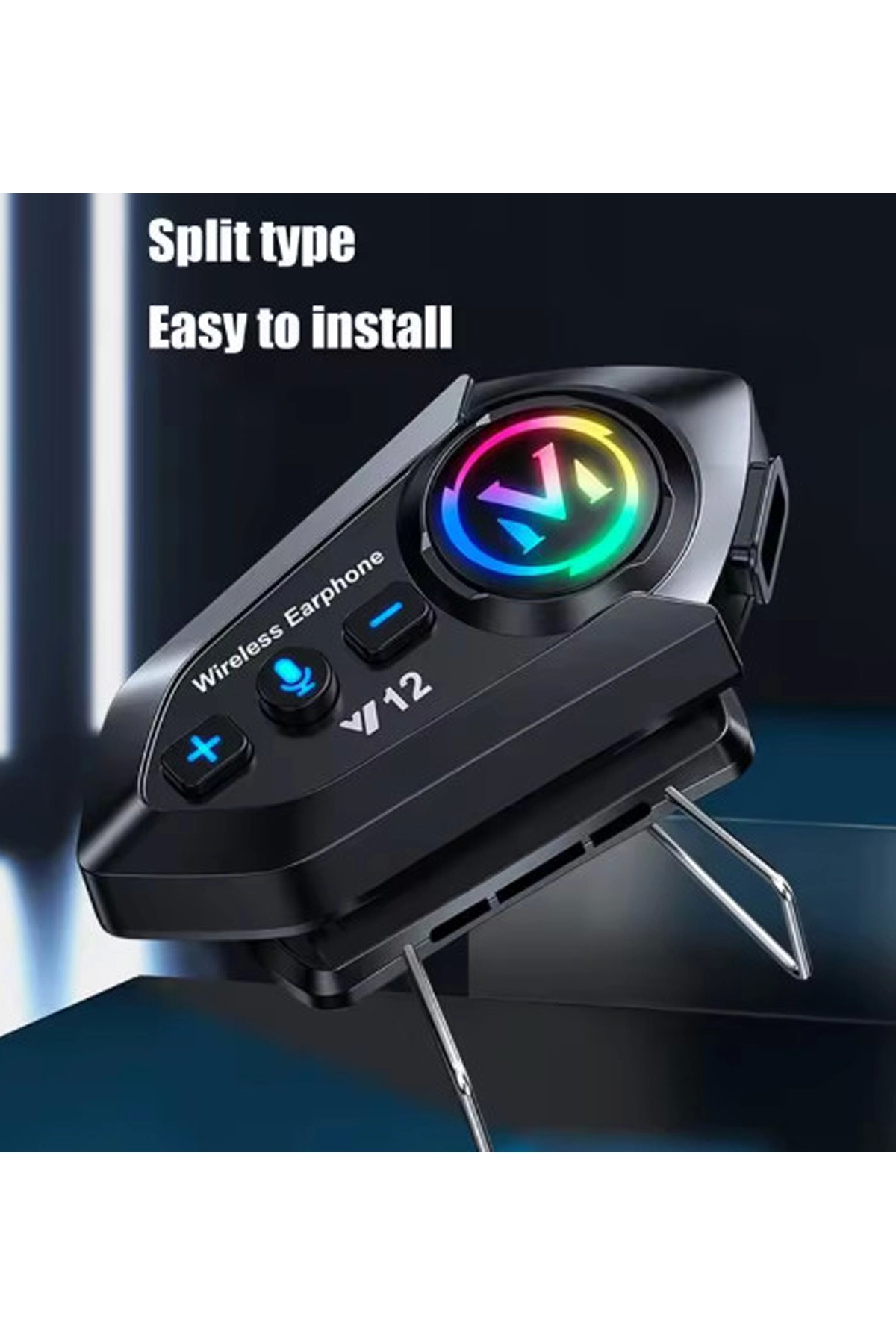 Y12  Motor Kask Kulaklık Rgb Modlu Radyolu Motosiklet Kulaklık 5.3 Bluetooth Intercom