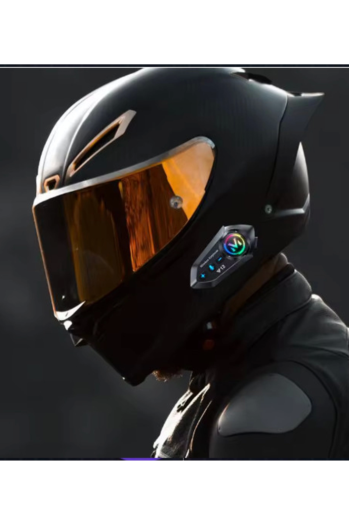 Y12  Motor Kask Kulaklık Rgb Modlu Radyolu Motosiklet Kulaklık 5.3 Bluetooth Intercom