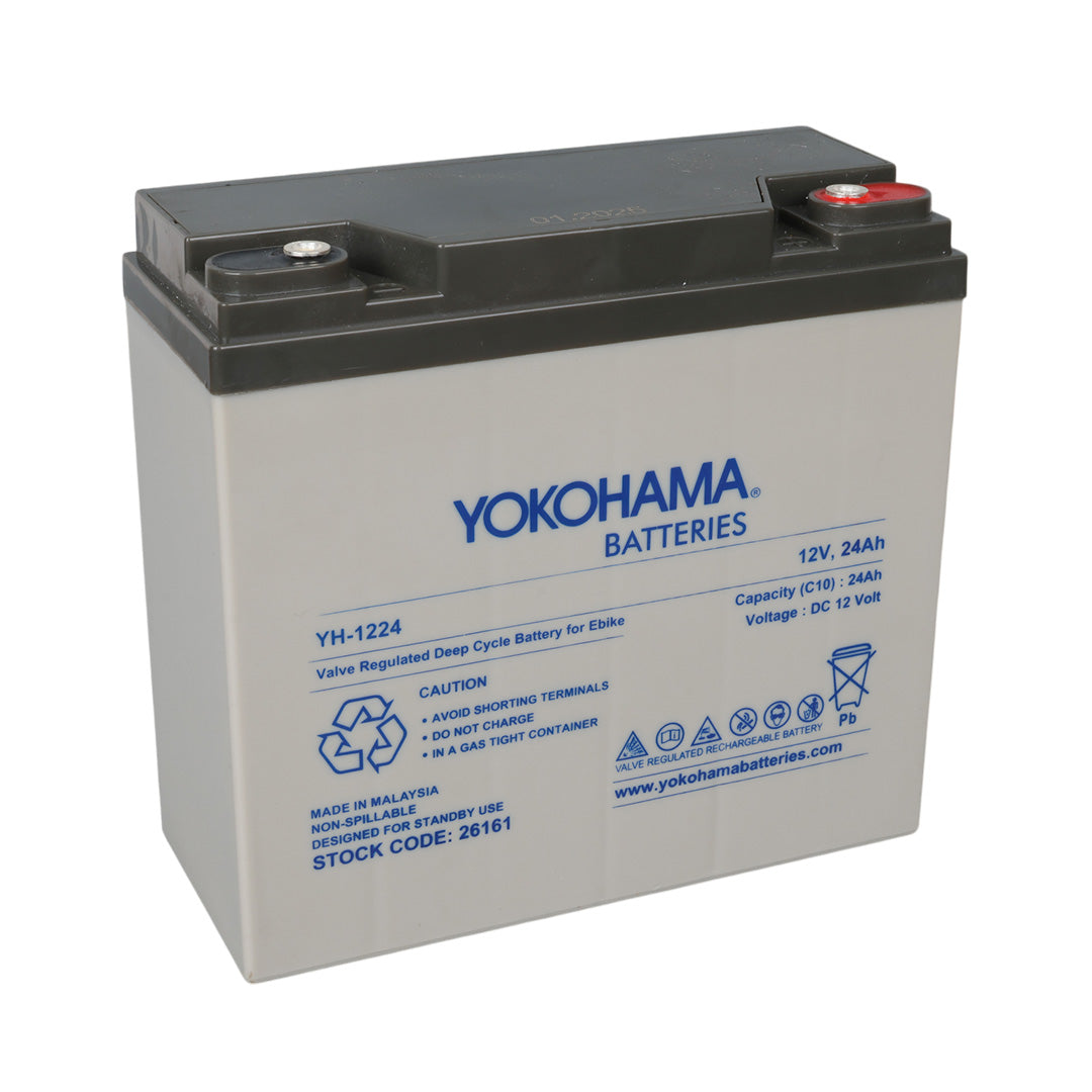 Yokohama Yh-1224 12 Volt - 24 Amper Elektri̇kli̇ Bi̇si̇klet Aküsü