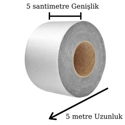 Yüksek Sıcaklık Dayanan Su Geçirmez Çatı Boru Duvar Çatlak Onarıcı Yapışkan Bant Folyo 5 Cm