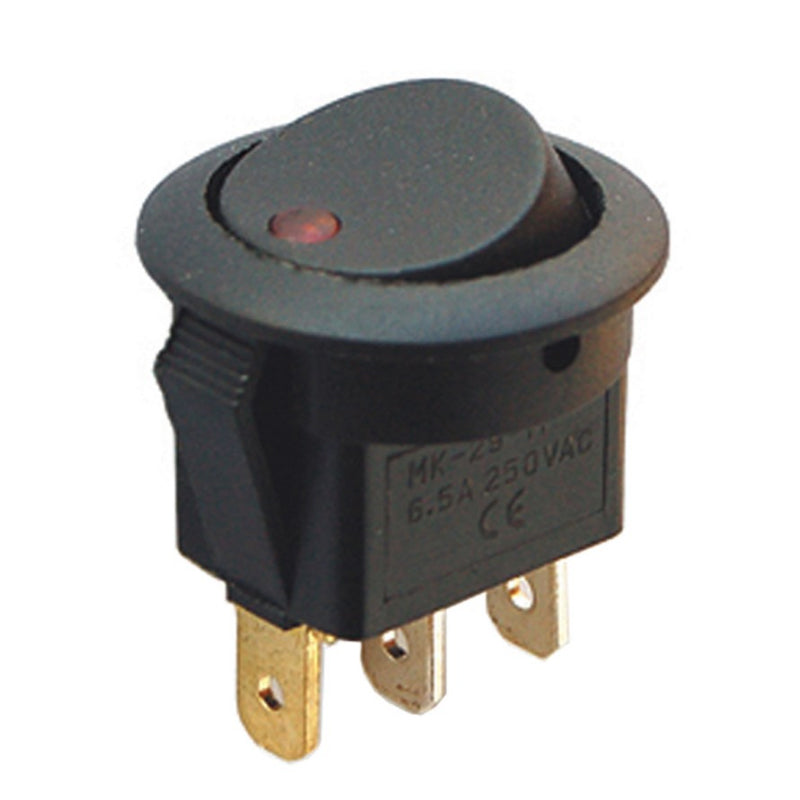 Yuvarlak Nokta Işıklı 3 Pin 12 Volt On-Off Anahtar (Ic-132A)  