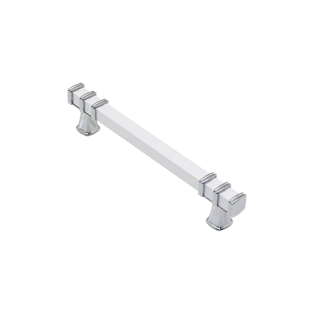 Yüzük Krom - Kulp Beyaz   Kare  çekmece Kulp 12.8cm
