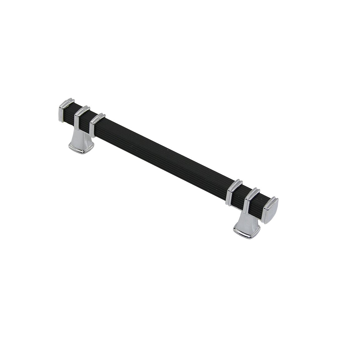 Yüzük Krom - Kulp Si̇yah   Kare  çekmece Kulp 12.8cm