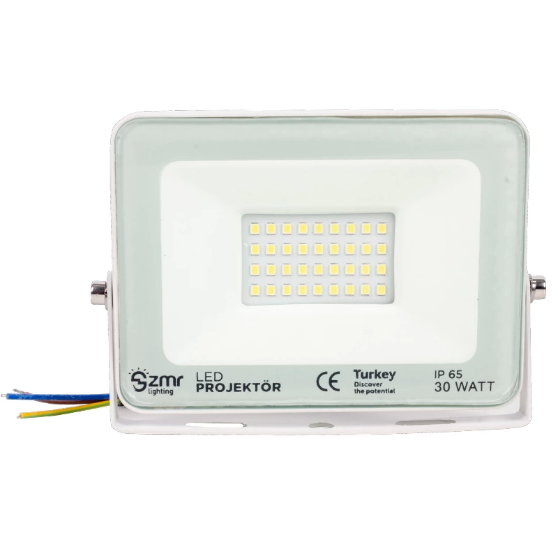 Zmr 30 Watt - 220 Volt 6500k Ip65 150* Işık Açısı Beyaz Slim Kasa Led Projektör