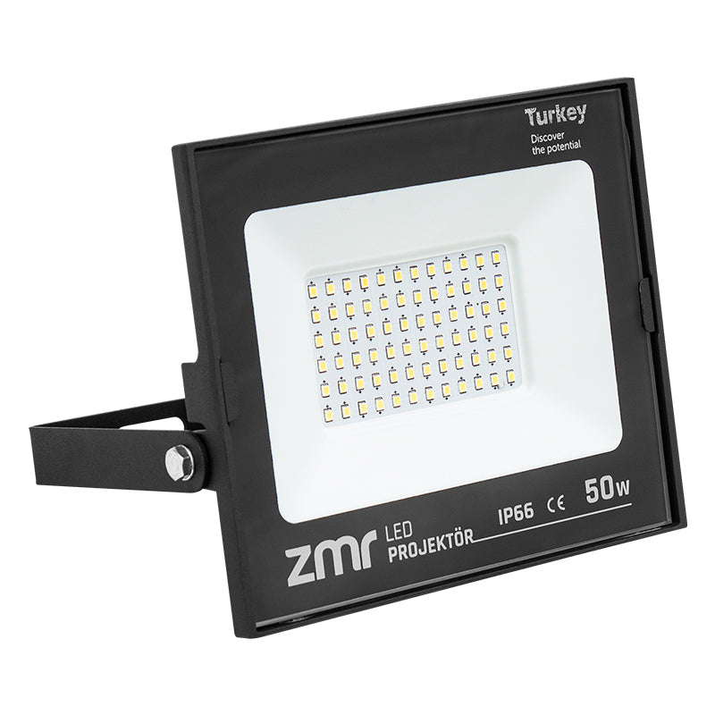 ZMR 50 WATT 6500K IP66 150* IŞIK AÇISI 220 VOLT SİYAH SLİM KASA LED PROJEKTÖR (4620)