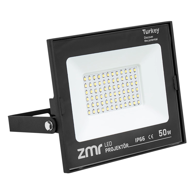 Zmr 50 Watt - 220 Volt 6500k Ip66 150* Işık Açısı Siyah Slim Kasa Led Projektör